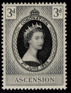 ASCENSION QEII SG56, 3d 1953 CORONATION, NH MINT.