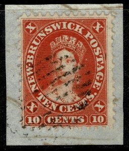 CANADA NEW BRUNSWICK QV 1860-63 10c RED USED (VFU) SG17 P.12 XF