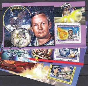 Guinea, 2006 Issue. J. Glenn, Sputnik & Astronauts on 3 s/sheets.