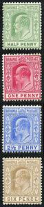 Bahamas SG69 KEVII Set of Four wmk Mult Crown CA M/M (1d tones spots)