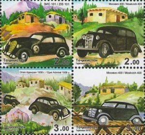 TADZHIKISTAN - 2015  - Cars - Perf 4v Block - MNH