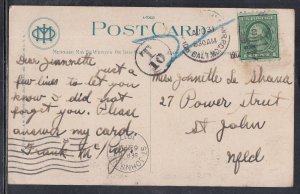 United States - Aug 1917 Baltimore, MD Post Card to Newfoundland