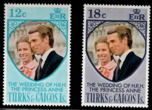 Turks and Caicos Islands Scott 286-287 MNH** Royal Wedding set