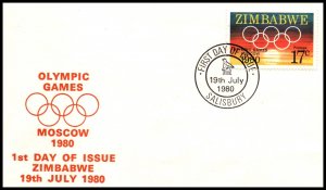 Zimbabwe 433 Olympics U/A FDC