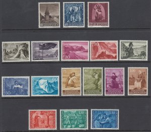 Liechtenstein Sc 317/349 MNH. 1957-1964 issues, 2 cplt sets VF