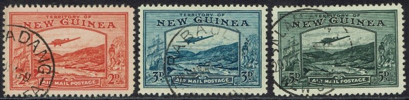 NEW GUINEA 1939 BULOLO AIRMAIL 2D 3D AND 5D USED