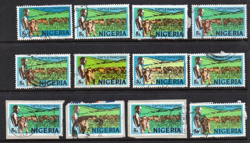 NIGERIA =1973/4 5k Cattle Ranching x 28. Cancels, Study, etc. (b)