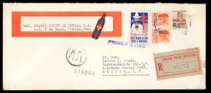 1955 Mexico Scott #875, 880 (x2) Used on Advertising Cover Puebla to Mexico City