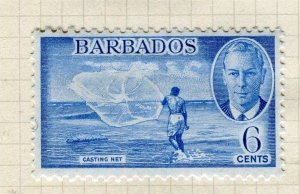 BARBADOS; 1950s early GVI pictorial issue fine Mint hinged 6c. value