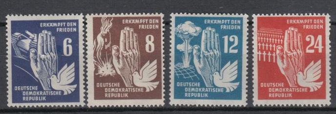 East Germany - 1950 For the Peace Mi# 276/279 - MLH (8991)