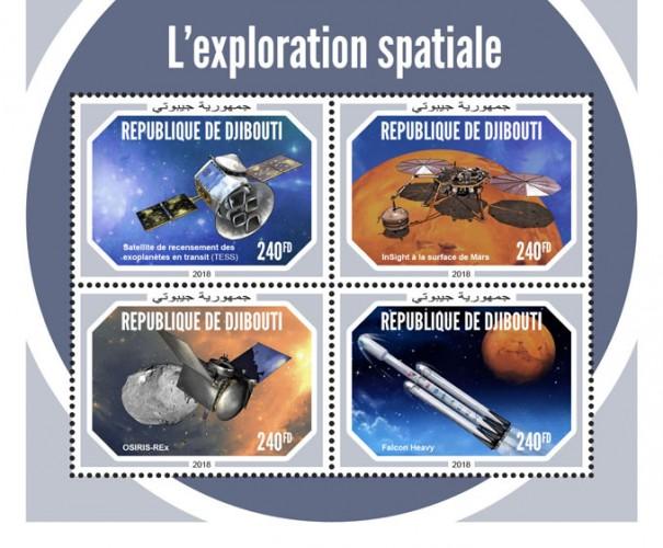 DJIBUTI - 2018 - Space Exploration - Perf 4v Sheet - M N H