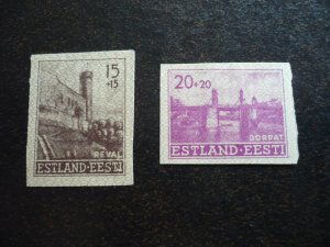 Stamps - Estonia - Scott# NB1-NB2 - Mint Hinged Part Set of 2 Imperf Stamps