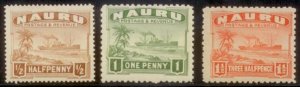 Nauru 1924 SC# 17-19 M-LH L156