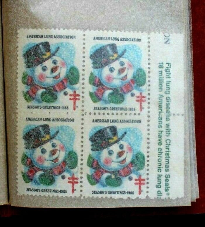 US Christmas Seal Collection 20 Different MNH Blocks (86 MNH Stamps) in Album