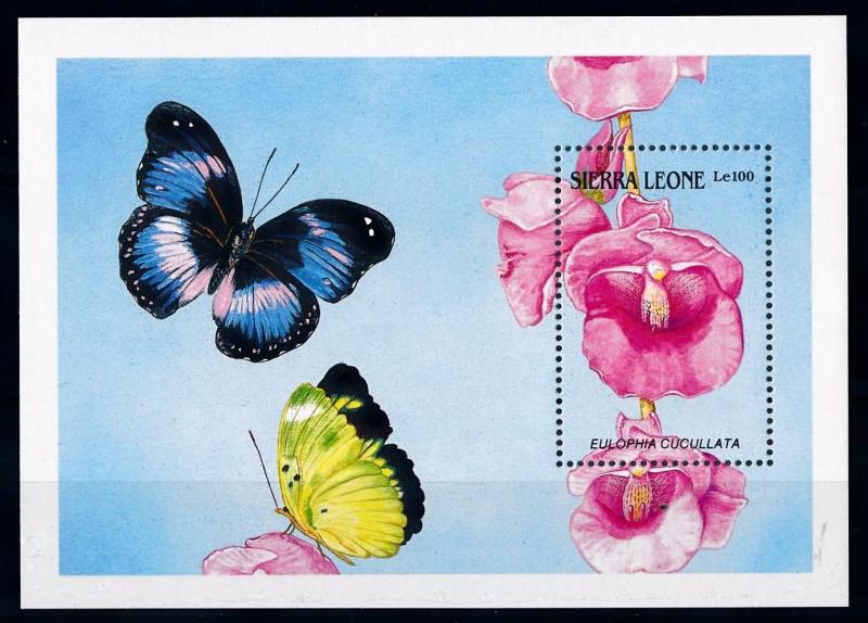 [67121] Sierra Leone 1989 Flora Flowers Blumen Orchids Butterflies Sheet MNH