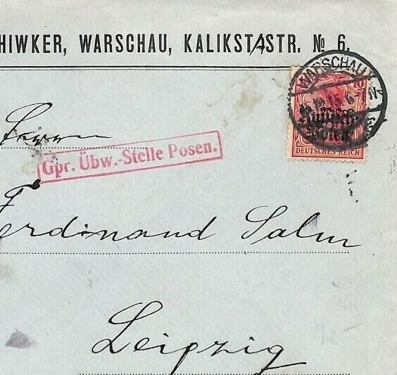 POLAND Germany *Russisch Polen* Occupation Overprint Cover WW1 {samwells}AK227