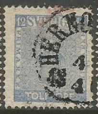 Sweden Scott #9 Stamp - Used Single