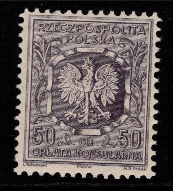 Poland 1935 50g Consular Stamp Mint NH Perf 12z12.5 - S35039