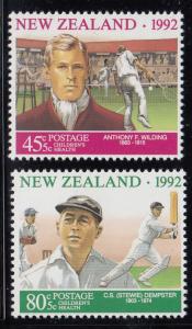 New Zealand 1992 MNH #B141-#B142 Wilding tennis, Dempster cricket