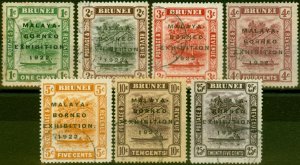 Brunei 1922 Set of 7 to 25c SG51-57 Fine Used