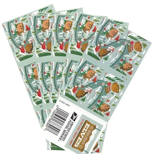 2022 Holiday Elves  forever stamps  5 sheets 100pcs