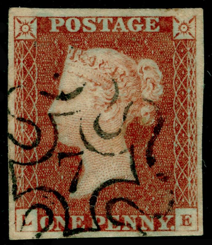 SG8, 1d red-brown, FINE USED. Cat £160. BLACK MX WITH 7. 4 MARGINS. LE