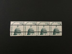 SCOTT#1616, 9c SLATE GREEN AMERICANA BUREAU PRECANCEL. MNH, strip of 4,d