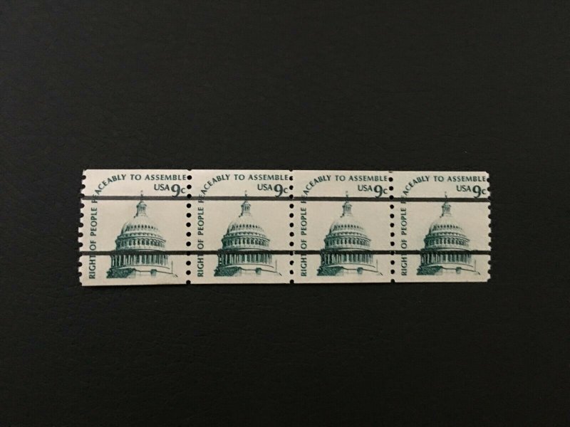 SCOTT#1616, 9c SLATE GREEN AMERICANA BUREAU PRECANCEL. MNH, strip of 4,dd