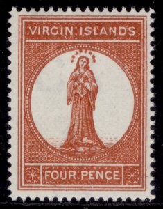 BRITISH VIRGIN ISLANDS QV SG35, 4d chestnut, NH MINT. Cat £35.