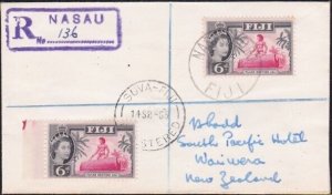 FIJI 1965 Registered cover to NZ ex NASAU..................................B2903