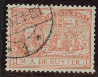 Netherlands Scott 89 used 1907 De Ruyter key stamp