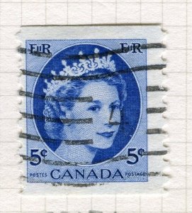 CANADA; 1954 early QEII issue Coil Stamp fine used 5c. value