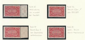 Germany - 1923 Oval 100000M specialized collection of varieties Mi# 257 - MNH