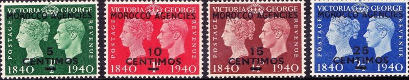 MOROCCO AGENCIES 1940 KGVI Centenary of 1st Adhesive Postage Stamp Set SG172-...