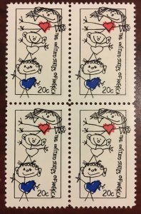 1984 Family Unity Block Of 4 20c Postage Stamps, Sc# 2104, MNH, OG