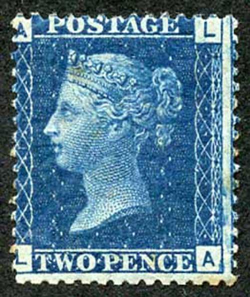 SG47 2d Blue (LA) Plate 15 M/Mint Cat 525 pounds