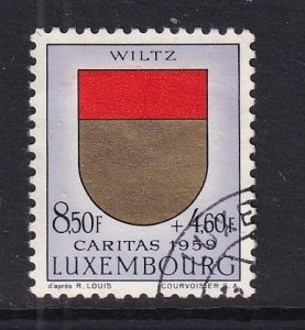 Luxembourg   #B215  used 1959  Coat of Arms 8.50fr