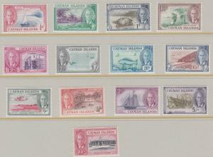 CAYMAN  1950    S G 135 - 147    SET OF 13   MH  CAT £90   5/- & 10/-  MNH