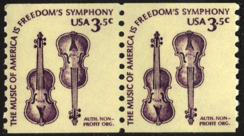 SC#1813 3.5¢ Weaver Violins Coil Pair: Dull Gum (1980) MNH
