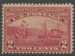 US Sc#372 1909 2c Hudson-Fulton Perforated Fine Centered OG Mint Hinged