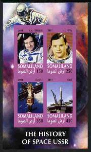 Somaliland 2011 History of Space - USSR #07 imperf sheetl...