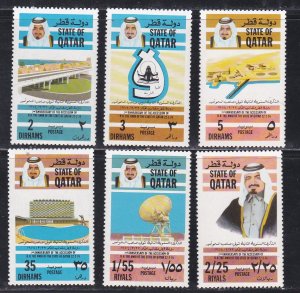 Qatar # 378-383, Sheik Khalifa, NH, 1/2 Cat.