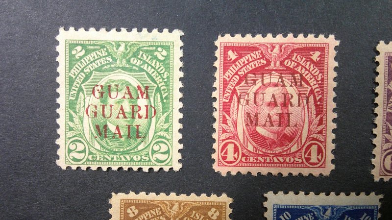 Guam (U.S.Administration) 1930 Scott# M7 Hinged, M8-M11 MNH F-VF set of 5 values