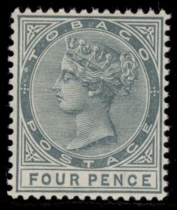 TOBAGO QV SG22, 4d grey, NH MINT.