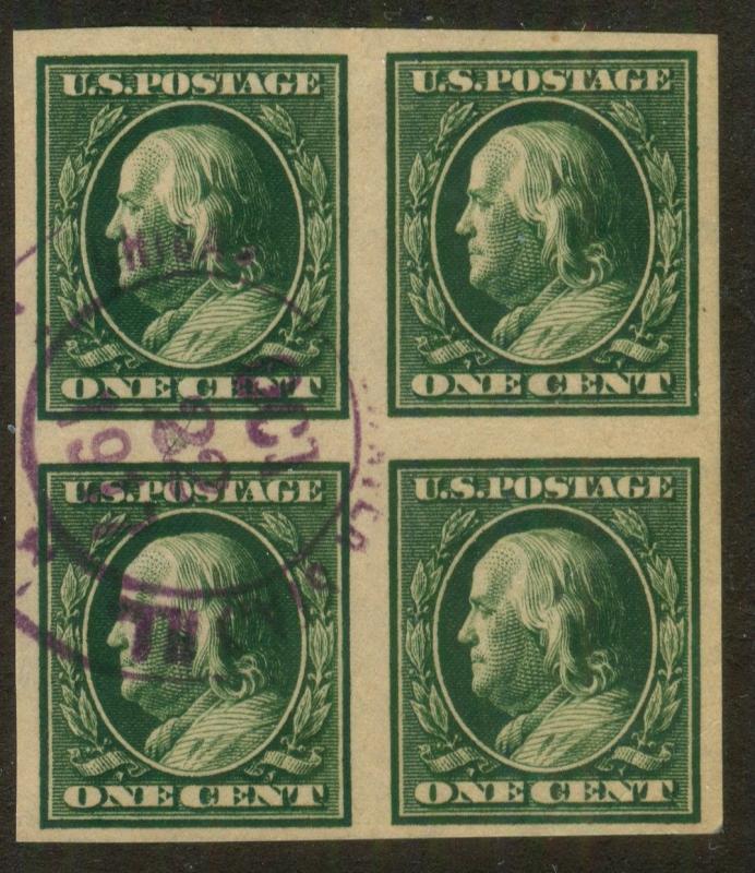 U.S. - 383 -  Block of 4 - EXTRA FINE - Used