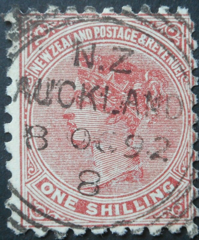 New Zealand 1891 One Shilling p10 SG 226 used