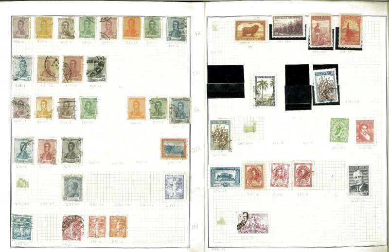 Argentina 1863-1987 M & U Hinged & in Mounts on Scott Blank Spec. Pages