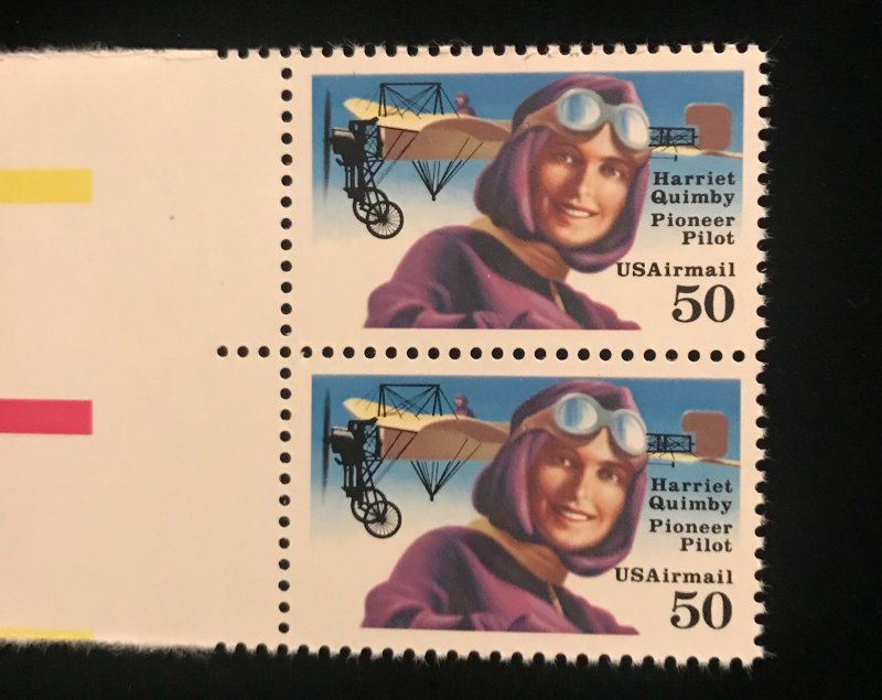 C128b Pair, MNH, perf 11.2 bullseye perf variety