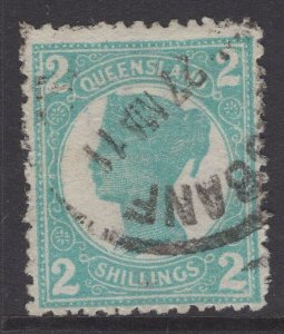 QUEENSLAND SG254 1897 2/= TUQUOISE-GREEN USED