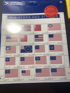 Scott 3403 Stars & Stripes Full Sealed Sheet M NH OG ach